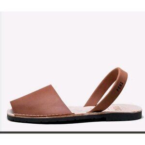 PONS Avarca Menorea Women's size 6 Brown Leather Slingback Sandals Spain